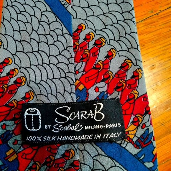 Vintage Handmade 100% Silk Tie | SCARAB by Scabal Milano-Paris | Made in Italy | - Picture 3 of 4